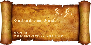 Kestenbaum Jenő névjegykártya